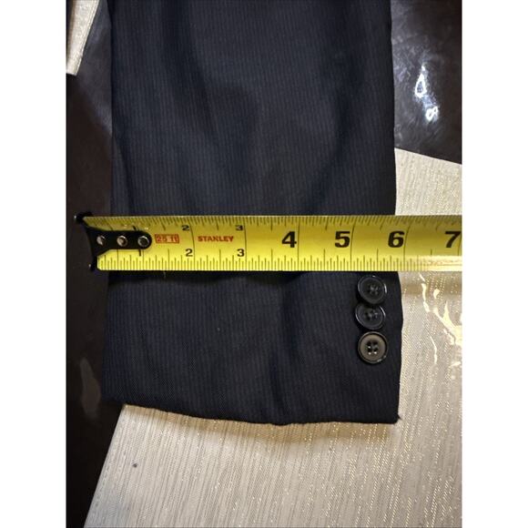 Ermenegildo Zegna 44R Blazer Sport Coat Black Pinstripe Wool Men 2 Button Italy - Picture 12 of 16